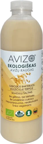 ekologiškas avižų raugas fermentuotas, avizo gerimas